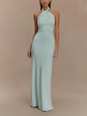 Livette - Slinky Halter Maxi Dress
