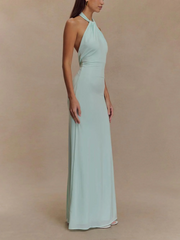 Lagoon Glow Halter Maxi Dress 