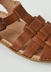 Vibae Leather Fisherman Buckle Sandals | Tan
