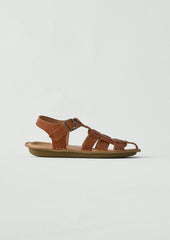 Vibae Leather Fisherman Buckle Sandals | Tan