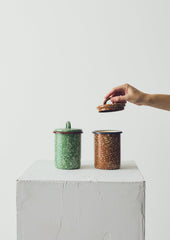 Speckle Enamel Storage Jar | Mint/Cream