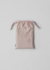 Ticking Stripe Cotton Oxford Pillowcase | Ecru/Rose