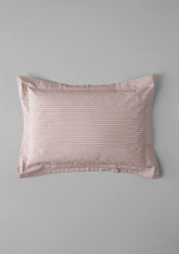 Ticking Stripe Cotton Oxford Pillowcase | Ecru/Rose