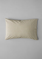 Ticking Stripe Cotton Housewife Pillowcase | Ecru/Straw
