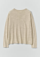 Linen Cotton Fine Knit Sweater | Parchment