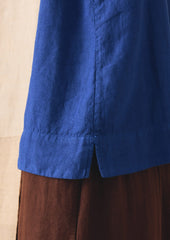 Square Neck Garment Dyed Linen Tank | Carmine Blue