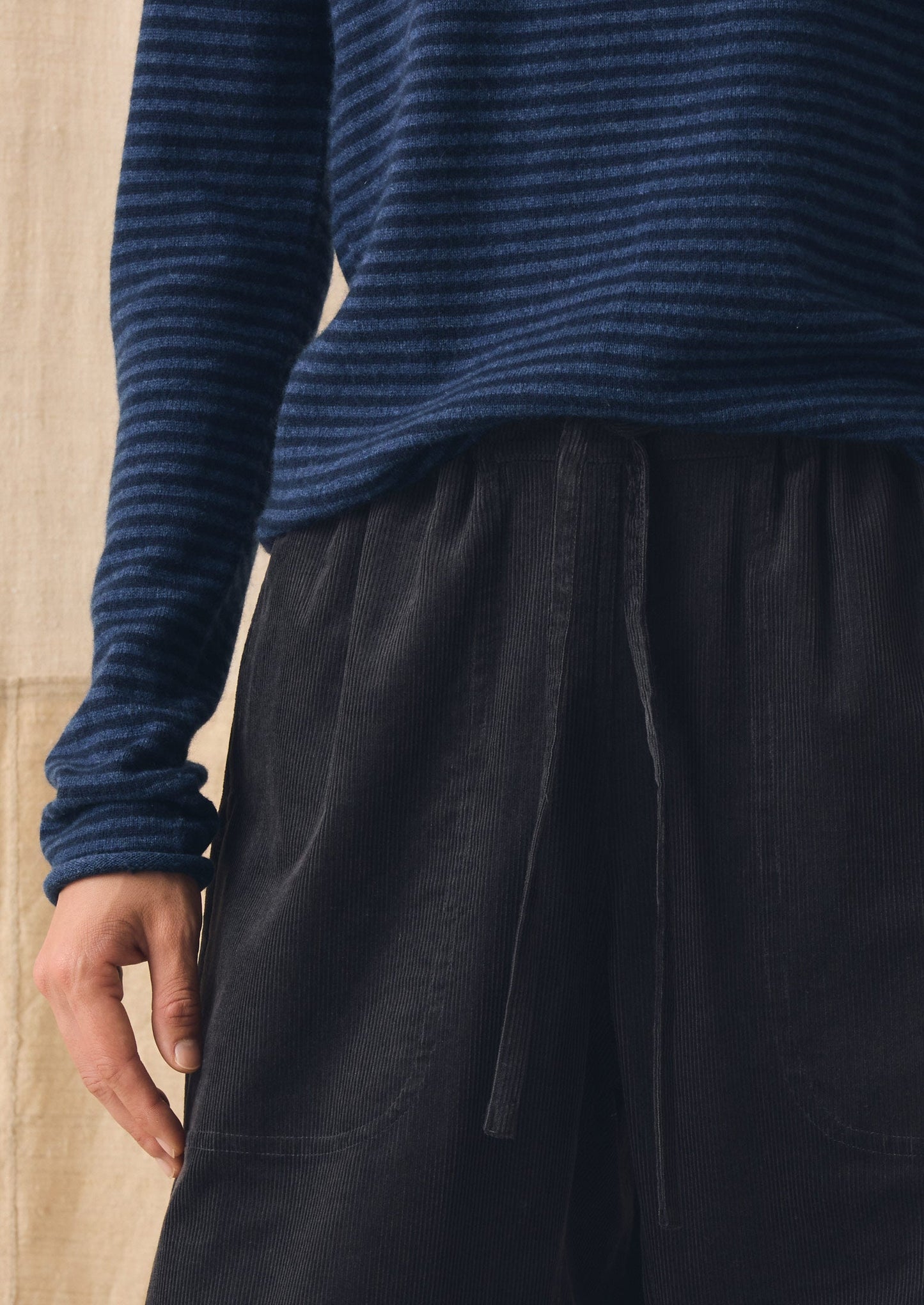 Suki Organic Cord Trousers | Charcoal
