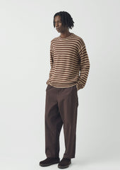 Stripe Alpaca Wool Sweater | Dark Terracotta/Oatmeal