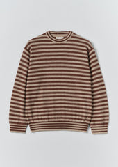 Stripe Alpaca Wool Sweater | Dark Terracotta/Oatmeal