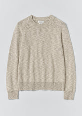 Linen Cotton Crew Neck Sweater | Natural