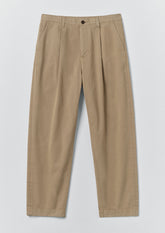 Otto Pleated Cotton Twill Trousers | Oyster