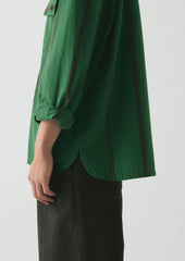 Tea Towel Stripe Cotton Linen Shirt | Sea Green
