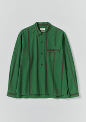 Tea Towel Stripe Cotton Linen Shirt | Sea Green