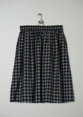 Reworn Check Cotton Wool Skirt Size M (296) | Multi