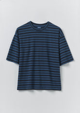 Stripe Cotton Short Sleeve Tee | Blue Graphite/Cobalt