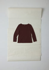 Lia Cotton Boat Neck Tee | Beetroot