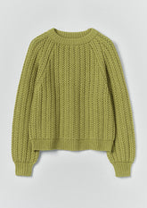 Racked Rib Wool Cotton Sweater | Apple