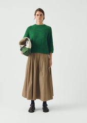 Textured Rib Linen Cotton Sweater | Viridian Green