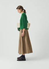 Textured Rib Linen Cotton Sweater | Viridian Green