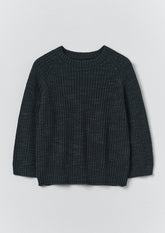 Textured Rib Linen Cotton Sweater | Dark Navy