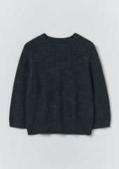 Textured Rib Linen Cotton Sweater | Dark Navy