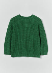 Textured Rib Linen Cotton Sweater | Viridian Green