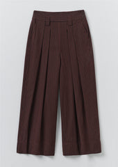 Stripe Fisherman Cotton Trousers | Black/Multi
