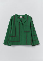 Tea Towel Stripe Long Sleeve Top | Sea Green
