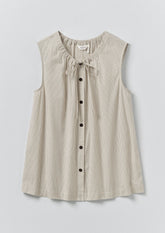 Mini Stripe Cotton Top | Sunwashed Blue