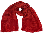 Image 1 : Écharpe rouge Alviero Martini femme avec motif imprimé distinctif — delvale