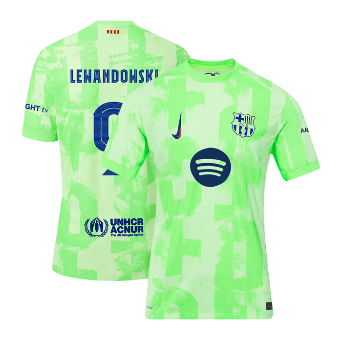 Authentic LEWANDOWSKI #9 Barcelona Third Away Soccer Jersey 2024/25 - UCL??Spotify Logo Without Text?ê?