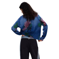 Image 3 : Cardigan Desigual femme bleu porté, col V et manches longues — Delvale