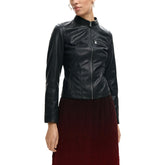 Image 1 : Veste Desigual femme noire en polyuréthane avec col montant et fermeture éclair — Delvale
