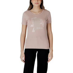 Image 4 : T-shirt EA7 femme blanc avec impression, vue d'ensemble du produit — Delvale