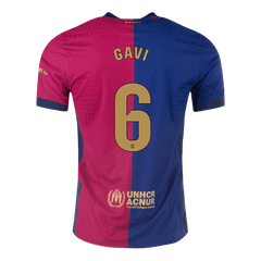 GAVI #6 Authentic Soccer Jersey Barcelona Home Shirt 2024/25 Spotify Logo Without Text