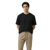 Image 1 : T-shirt homme Gianni Lupo noir col rond manches courtes, vue face — delvale