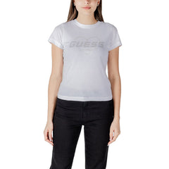 Image 4 : Coupe et finitions du t-shirt Guess Active femme noir logo strass — delvale