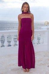 Lillie Corset Maxi Dress - Plum