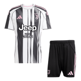 Juventus Jeep x Visit Detroit Sponsor Home Soccer Jersey Kit(Jersey+Shorts) 2025/26 Black&White