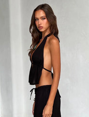 Mireza – Halter top & wide leg set with open details