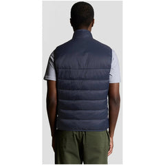 Image 2 : Détail gilet Lyle & Scott bleu homme avec poches frontales — Delvale