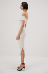 Misha Keoni Slinky Jersey Midi Dress - Ivory
