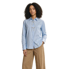 Image 1 : Chemise femme Only bleu azur col classique, vue face entière — Delvale