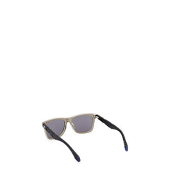 Image 3 : Lunettes de soleil Adidas Originals Navigator homme, vue de face monture carrée violet et logo Trefoil sur branche — Delvale