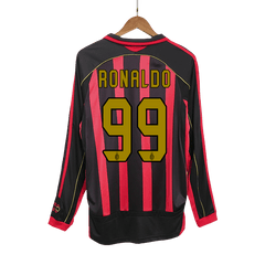 RONALDO #99 AC Milan Home Retro Long Sleeve Soccer Jersey 2006/07