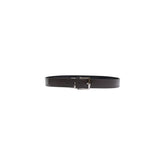 Image 1 : Ceinture en cuir marron Tommy Hilfiger homme avec boucle rectangle argentée, vue de face sur fond blanc — Delvale