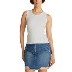 Image 3 : Tommy Hilfiger Jeans débardeur femme beige détail col rond — delvale