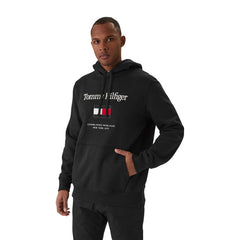 Image 1 : Sweatshirt homme Tommy Hilfiger noir – vue de face avec logo signature – Delvale