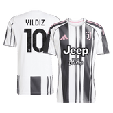 YILDIZ #10 Juventus Jeep x Visit Detroit Sponsor Home Soccer Jersey 2025/26 Black&White