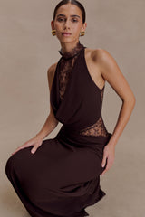 Livette - Lace Halter Maxi Dress